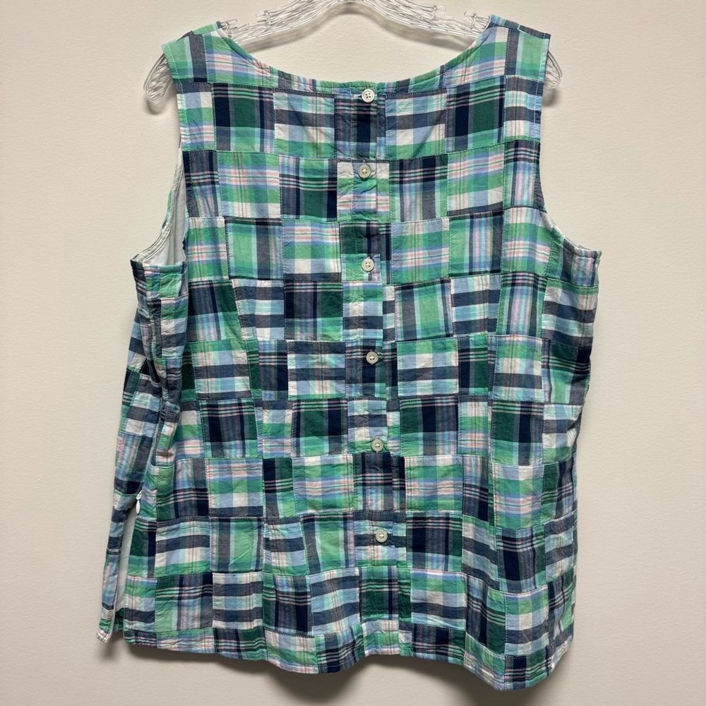 Talbots Madras Patchwork Sleeveless Back Button W… - image 5